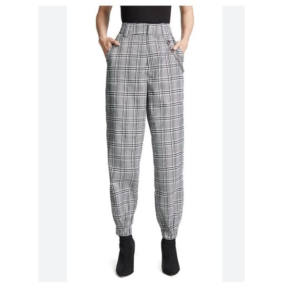 I.Am.Gia Cobain Barrel Tapered Leg Pants Black White Checkered Small - Picture 1 of 5